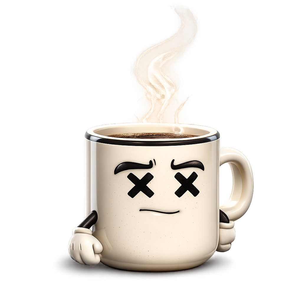 The Morning Dump coffee mug character